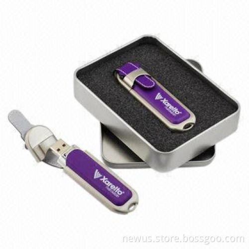 Exquisite real leather flash drive